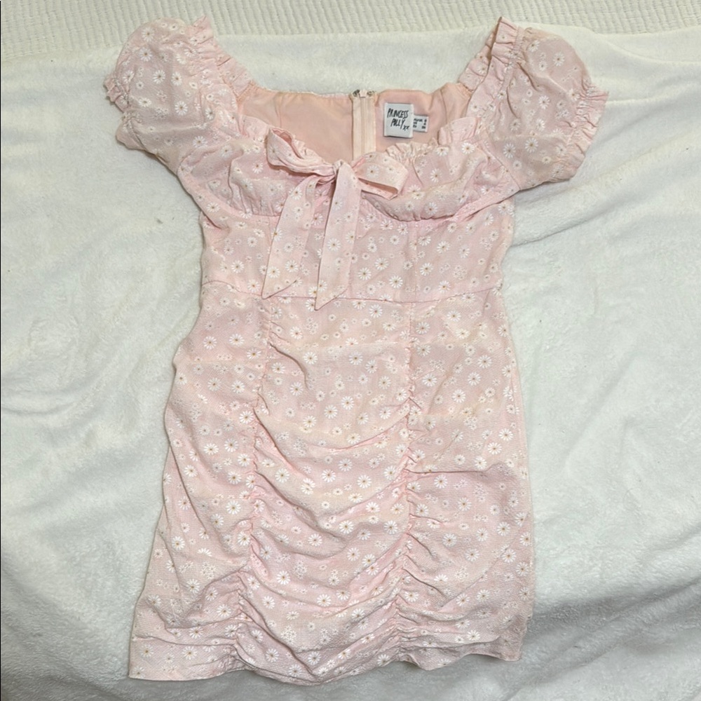 Princess Polly Pink Ruched Babydoll Mini Dress